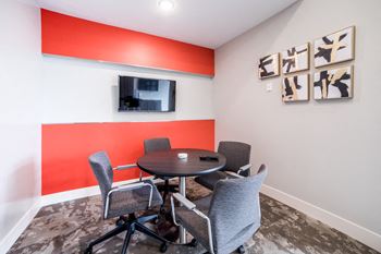 Conference Area With TV at The Foundry, South Bend Indiana